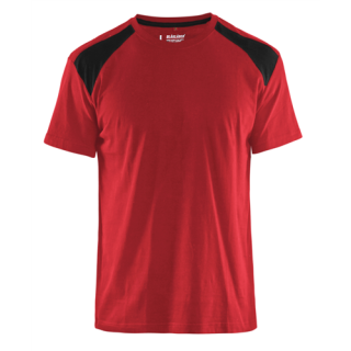 Blaklader - T-Shirt bicolour, Rood/Zwart, XS