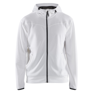 Blaklader - Hoodie + rits, Wit/D-Grijs, 3XL