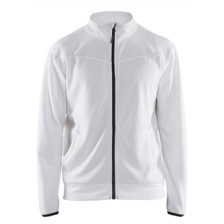 Blaklader - Service Sweatshirt + rits, Wit/D-Grijs, XS