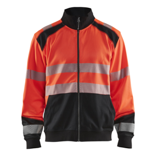 Blaklader - Sweatshirt + rits, High-Vis Rood/Zwart, S