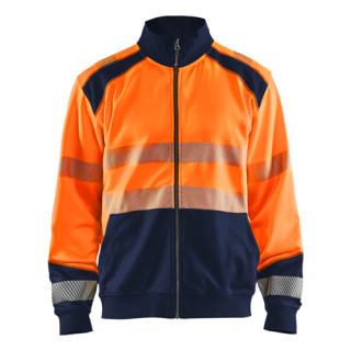 Blaklader - Sweatshirt + rits, High-Vis Oranje/M-blauw, S