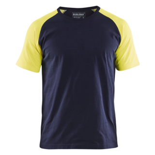 Blaklader - T-Shirt, Marine/High-Vis Geel, XS