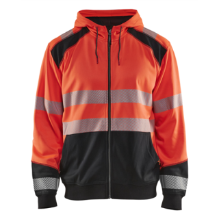 Blaklader - Hooded Sweatshirt, High-Vis Rood/Zwart, M