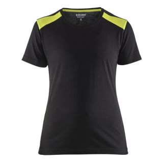 Blaklader - Dames T-Shirt, Zwart/High-Vis Geel, M