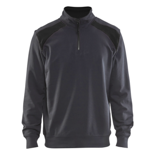Blaklader - Sweatshirt bicolour 1/2 rits, M-Grijs/Zwart, 3XL