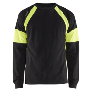 Blaklader - T-Shirt lange mouw, Zwart/High-Vis Geel, L