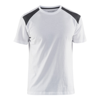 Blaklader - T-Shirt bicolour, Wit/D-Grijs, XS