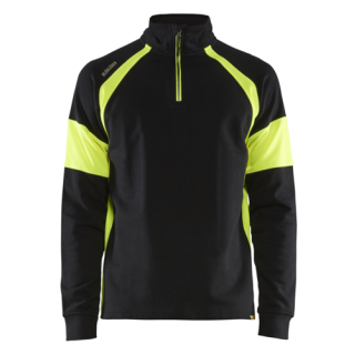 Blaklader - Sweatshirt High-Vis zones, Zwart/H-V Geel, XL