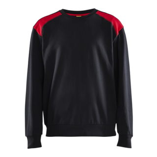 Blaklader - Sweatshirt bicolour, Zwart/Rood, 4XL