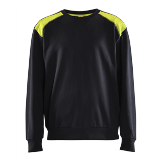 Blaklader - Sweatshirt bicolour, Zwart/High-Vis Geel, S