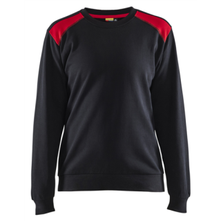 Blaklader - Sweatshirt bicolour Dames, Zwart/Rood, XXL