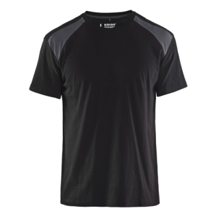 Blaklader - T-Shirt bicolour, Zwart/M-Grijs, XL