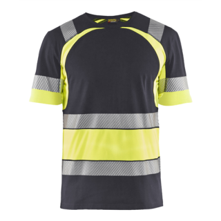 Blaklader - T-Shirt, M-Grijs/High-Vis Geel, M