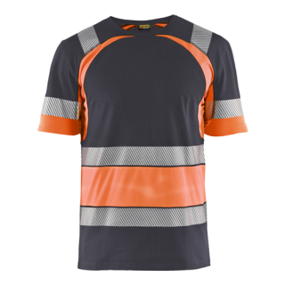 Blaklader - T-Shirt, M-Grijs/ High-Vis Oranje, L