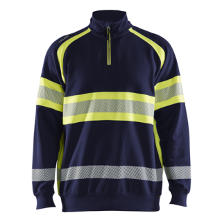 Blaklader - High-Vis Sweater, Marine/High-Vis Geel, XXL
