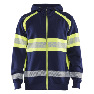 Blaklader - High-Vis Hooded Sweatshirt, Marine/H-V Geel, 3XL
