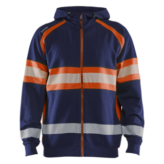 Blaklader - High-Vis Hooded Sweatshirt, M-blauw/Oranje, 4XL