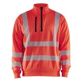 Blaklader - High-Vis Sweatshirt 1/2 rits, High-Vis Rood, 3XL
