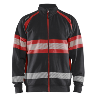 Blaklader - High-Vis sweater, Zwart/High-Vis Rood, M