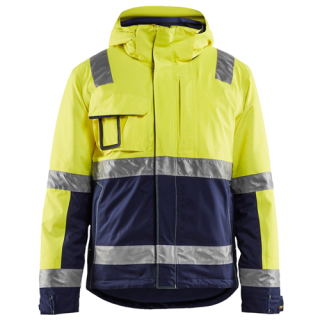 Blaklader - Winterjas, Hi-Vis Geel/M-blauw, 2XL