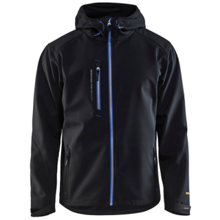 Blaklader - Softshell Jack, Zwart/Korenblauw, XS