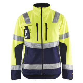 Blaklader - Softshell jack, High Vis Geel/M-blauw, XXL