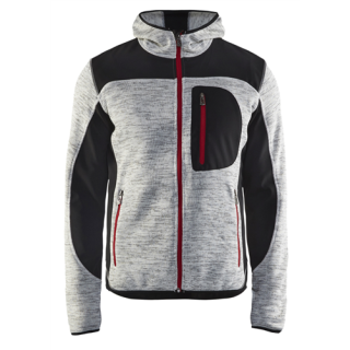 Blaklader - Gebreid vest + Softshell, Grijs mêlee/Zwart, 4XL