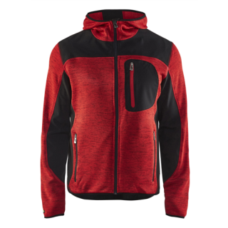 Blaklader - Gebreid vest + Softshell, Rood/Zwart, XXL