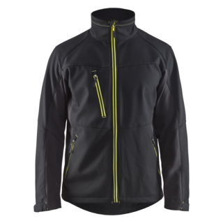 Blaklader - Softshell Jack, Zwart/High-Vis Geel, XXL