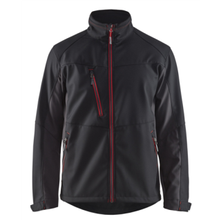 Blaklader - Softshell Jack, Zwart/Rood, XS