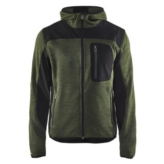 Blaklader - Gebreid vest + Softshell, Army Groen/Zwart, M
