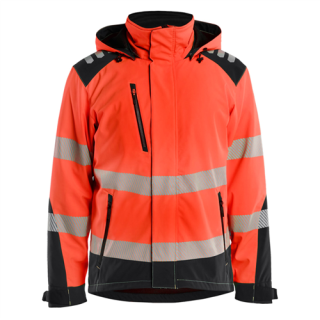 Blaklader - Softshell Winterjas, H-V Rood/Zwart, 3XL