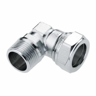 Bonfix - Knie 3/8" buitendraad x 12mm. Vernikkeld