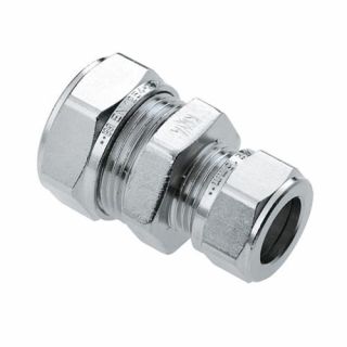 Bonfix - Rechte verloopkoppeling 28 x 22mm. Vernikkeld