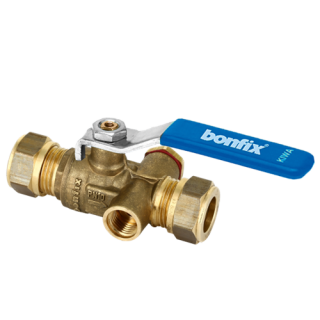 Bonfix - Kogelstopkraan 22 x 22mm. knel met aftap