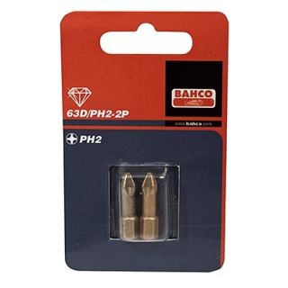 Bahco - 1/4" Bit Phillips PH.1x25mm diamond, 2-pak