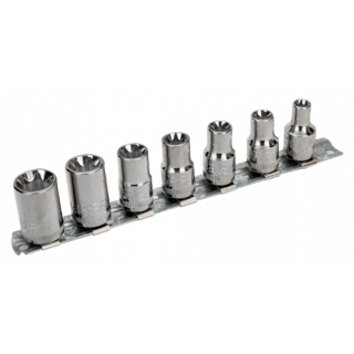 Bahco - 3/8" Doppenset op rail, Torx. E10-E20