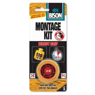 Bison - Direct Grip Tape montagekit rol, 1,5m x 19mm.