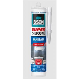 Bison - Super silicone sanitair 300 ml koker transp.grijs