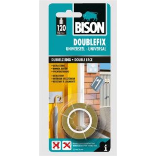 Bison - Doublefix universeel rol 1,5m x 19mm kaart