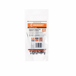 Crescent - Kabelbinders (ty-rap) zwart 100x2.5mm, 25-st.