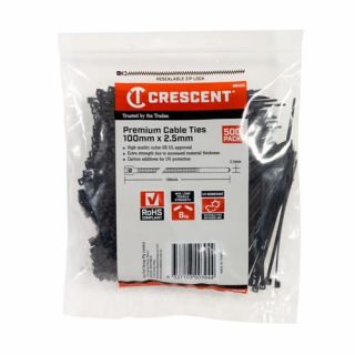 Crescent - Kabelbinders (ty-rap) zwart 100x2.5mm, 500-st.
