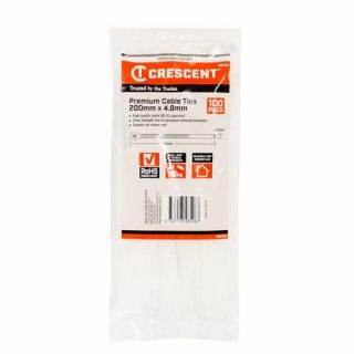 Crescent - Kabelbinders (ty-rap) naturel 200x4.8mm, 100-st.
