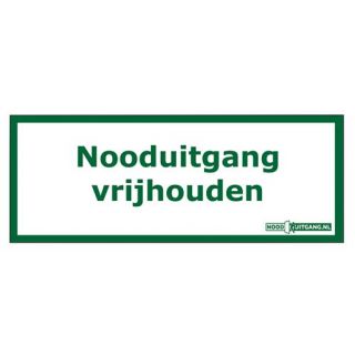 DX - Pictogram 'Nooduitgang vrijhouden' 209x98