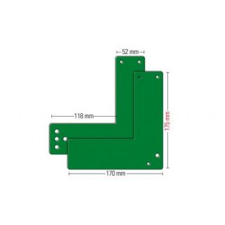 DX - Montage hulpstuk voor glasdeuren 17.5 cm groen