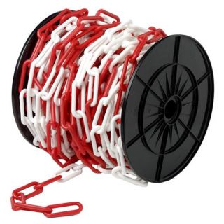 DX - Kunststof ketting 06mm rood/wit rol 25 mtr