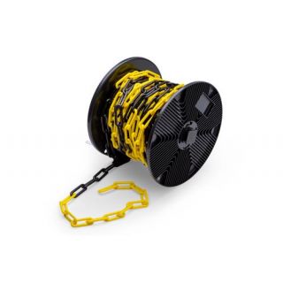 DX - Kunststof ketting 06mm geel/zwart rol 25 mtr
