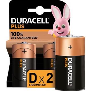 Duracell - Alkaline batterij PLUS, D (2-stuks)