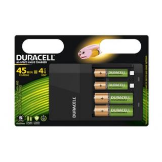 Duracell - Oplaadbare batterij + lader, CEF14 + 2xAA + 2xAAA