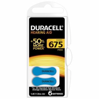 Duracell - Knoopcel voor gehoorapparaten, AID 675 (6-stuks)